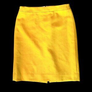 J. Crew Factory Fully Lined Wool Mustard Elegant Classic Pencil Skirt 8